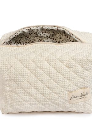 Cream Large Makeup Bag