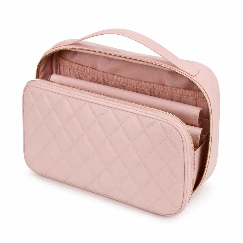 Elegant Peony Hair Tool Bag | Quilted Travel Case for Styling Tools - Image 5