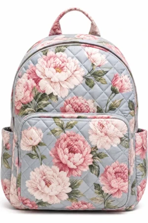 Quilted Floral Backpack for Women – Cute Daypack with Interior Pocket