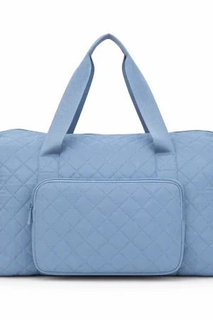 Azure Large Duffel Bag | Spacious Quilted Travel & Gym Tote with Front Pocket
