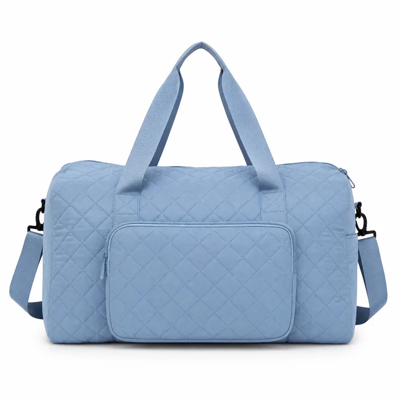Spacious Quilted Travel Duffel Bag | Large Gym Weekender Tote with Front Pocket