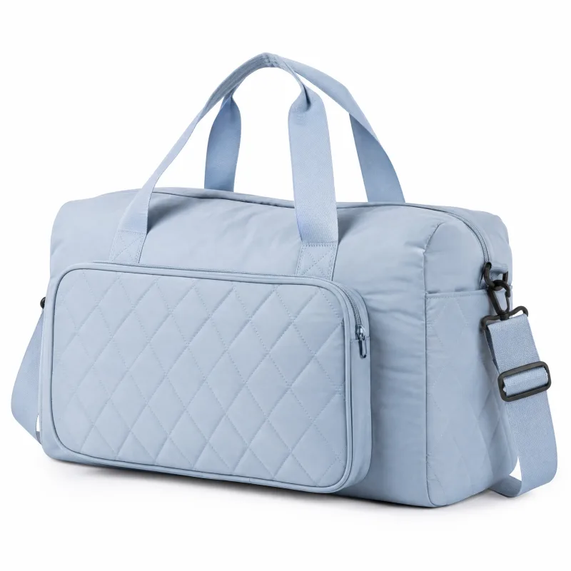 Spacious Quilted Travel Duffel Bag | Large Gym Weekender Tote with Front Pocket - Image 2