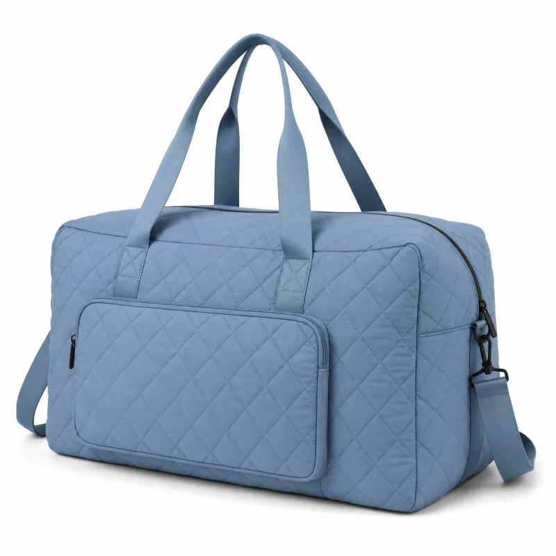 Spacious Quilted Travel Duffel Bag | Large Gym Weekender Tote with Front Pocket - Image 3
