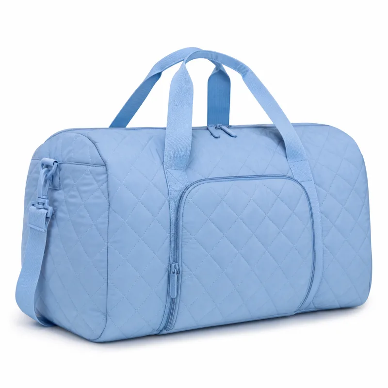 Spacious Quilted Travel Duffel Bag | Large Gym Weekender Tote with Front Pocket - Image 4