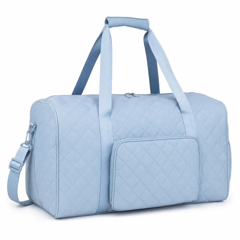 Spacious Quilted Travel Duffel Bag | Large Gym Weekender Tote with Front Pocket - Image 5